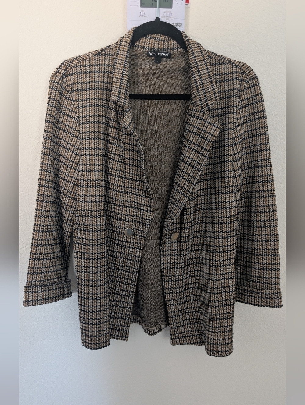 WearEver Tan & Black Plaid Relaxed Blazer
